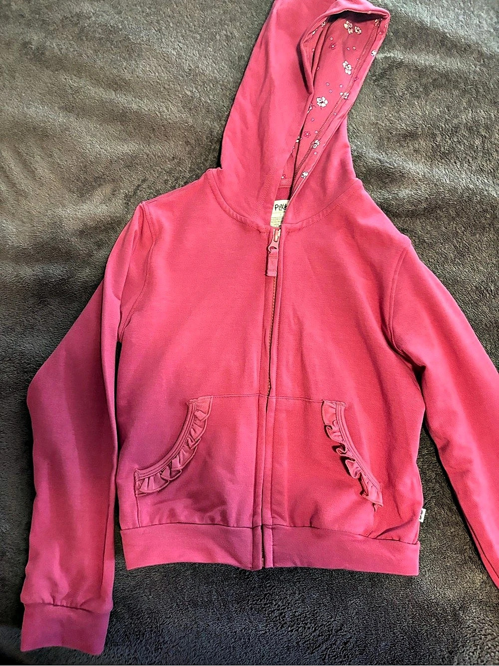 Play by Little Sleepies Purple Hooded Sweatshirt with Ruffle Pockets